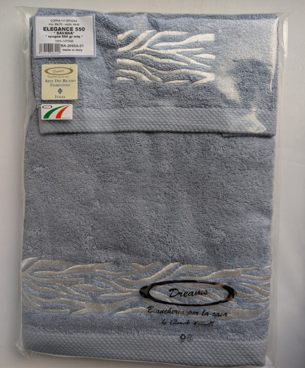 Coppia Asciugamani 1+1 Dreams "Elegance 550 Savana" - Arte del Ricamo Fiorentino