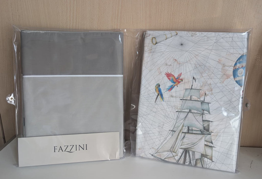 Completo Lenzuola Fazzini "Magellano" - Percalle di Puro Cotone - Stampa Digitale