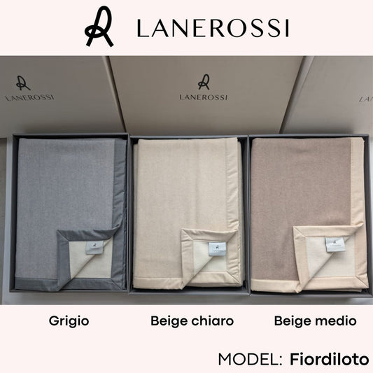 Coperta LANEROSSI "Fiordiloto" in Lana Merinos e Cashmere 250x220