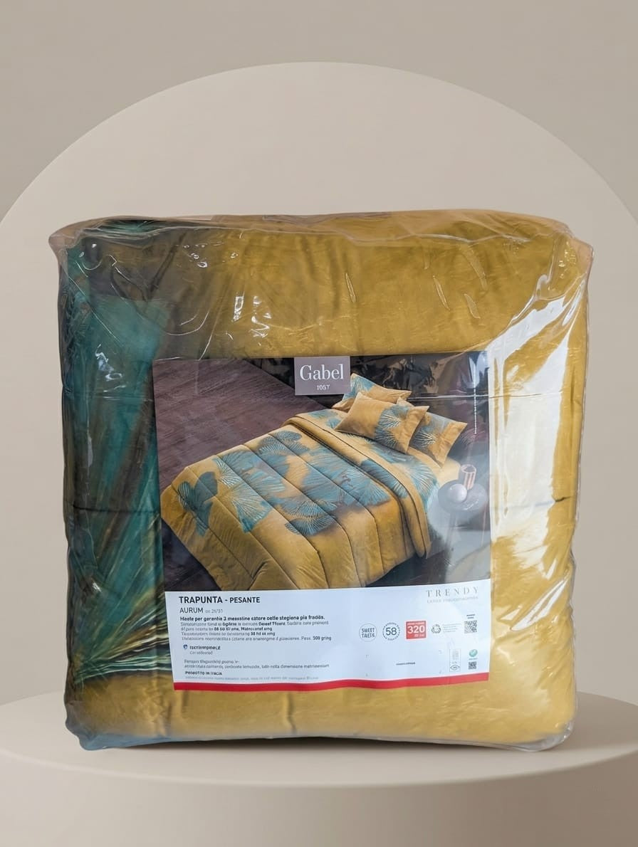 Trapunta Matrimoniale Gabel Aurum - Collezione Trendy Oro 260x260 cm
