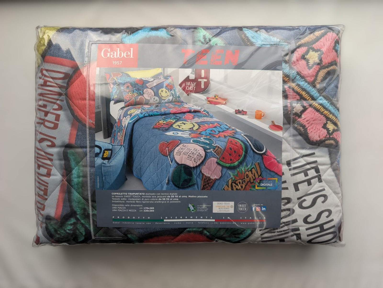 Copriletto Trapuntato Gabel Medley - Collezione Teen - 1 Piazza 170x265 cm