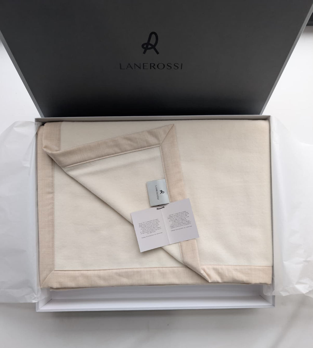 Coperta LANEROSSI "Geisha" in 100% Puro Cashmere - 230x250 cm - Cucita a Mano