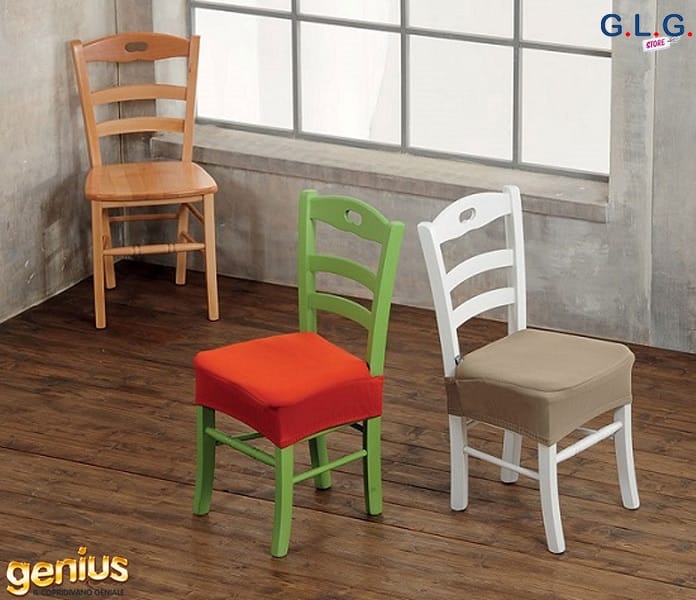 Coppia Coprisedia Genius Biancaluna - Imbottiti e Antimacchia - Made in Italy