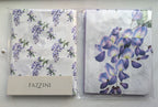 Completo Lenzuolo Effetto Copriletto Fazzini "Glicine" - Percalle di Puro Cotone - Matrimoniale