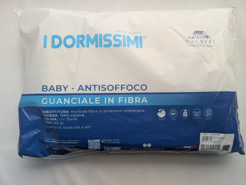 Guanciale Caleffi Baby Antisoffoco "I Dormissimi" - 35x45 cm - Made in Italy