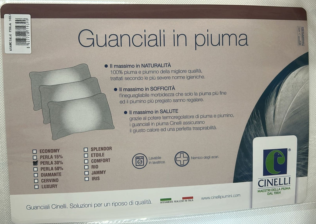 Guanciali in piuma Perla 30%