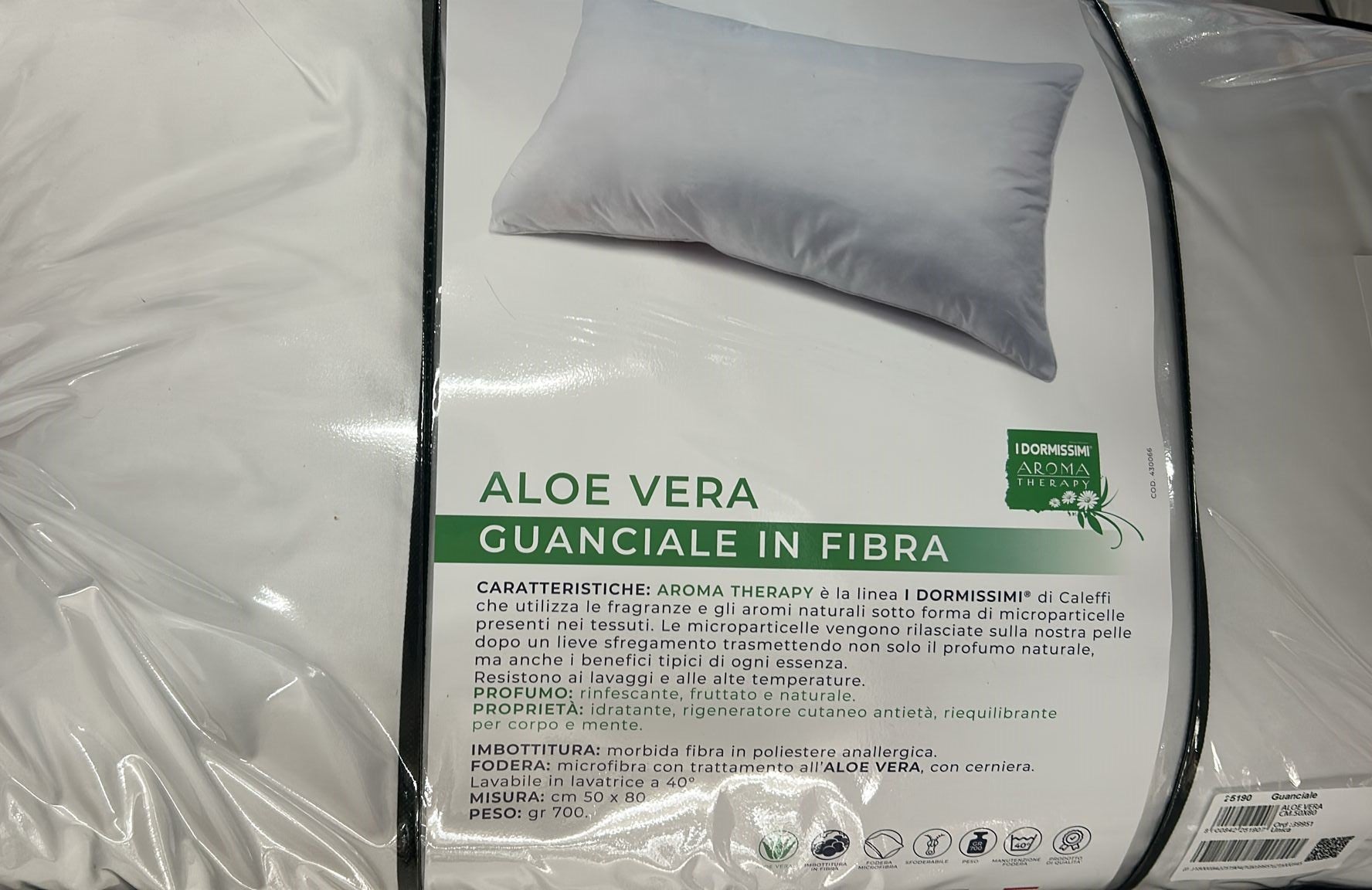 Cuscino Aloe Vera Guanciale in Fibra