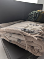 Plaid "Kilt" in 100% Lana Vergine Lambswool Merino con Frange - 130x190 cm - SOMMA