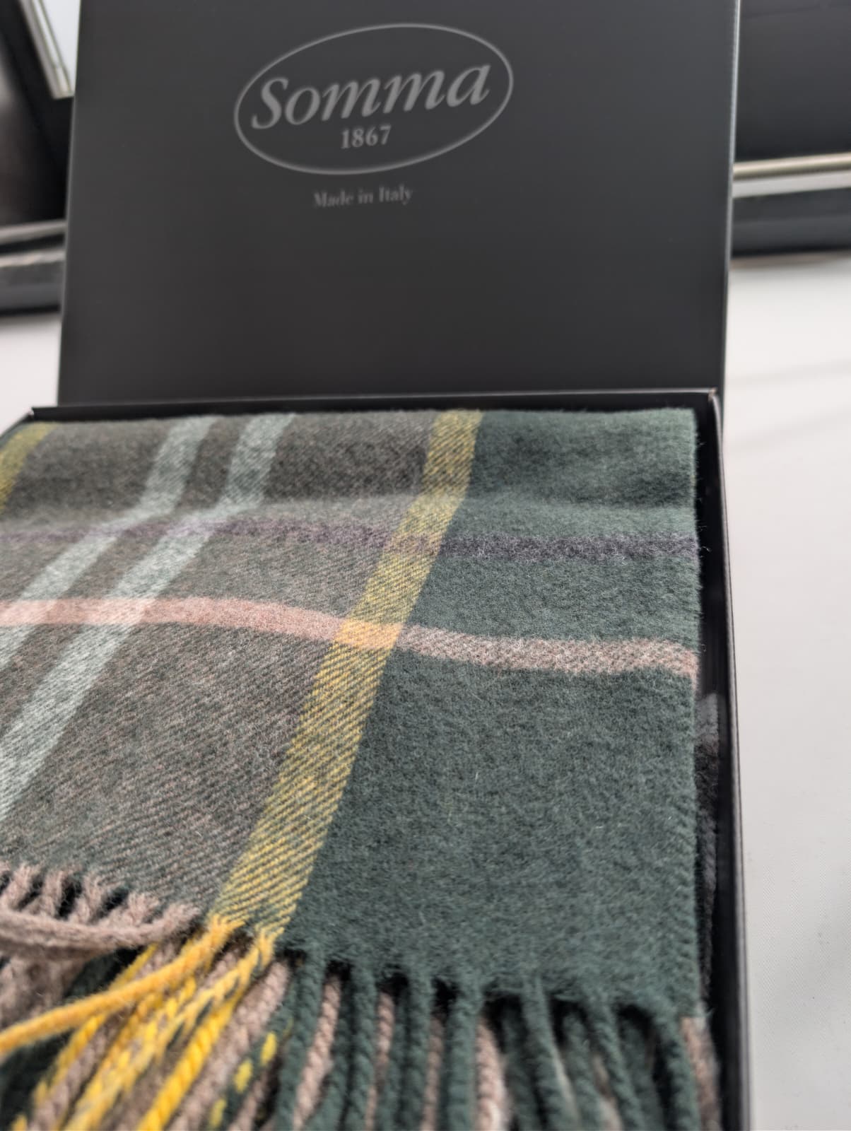 Plaid "Kilt" in 100% Lana Vergine Lambswool Merino con Frange - 130x190 cm - SOMMA