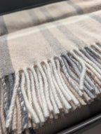 Plaid "Kilt" in 100% Lana Vergine Lambswool Merino con Frange - 130x190 cm - SOMMA
