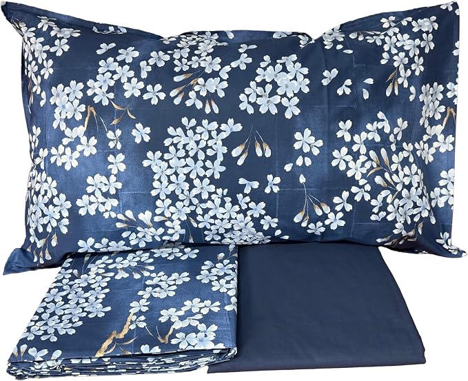 Completo Lenzuola Fazzini "Kimono" - Percalle con Sovrastampa in Lacca - Matrimoniale