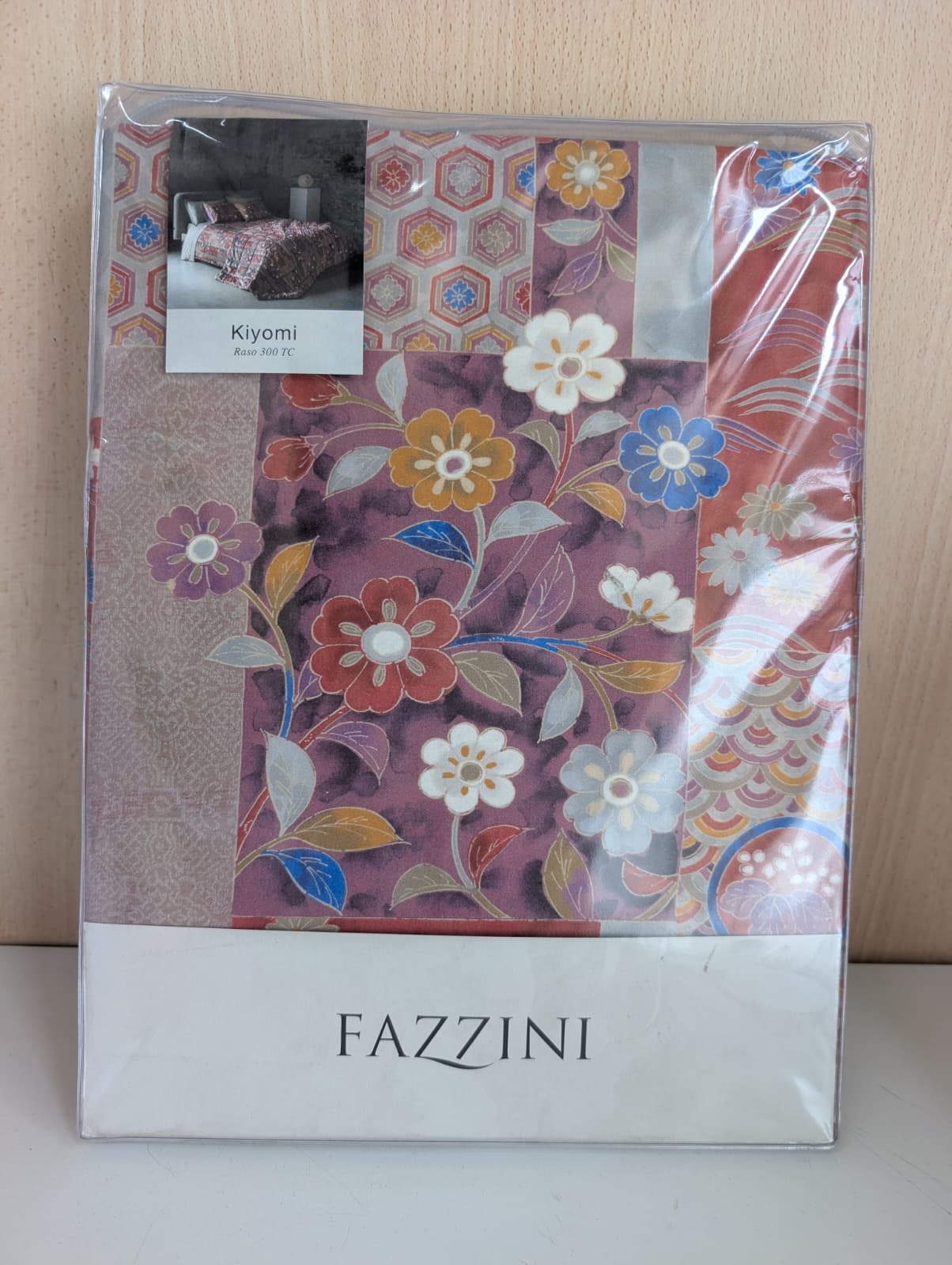 Kiyomi - Parure Copripiumino Matrimoniale – Raso di Cotone – Made in Italy - Fazzini