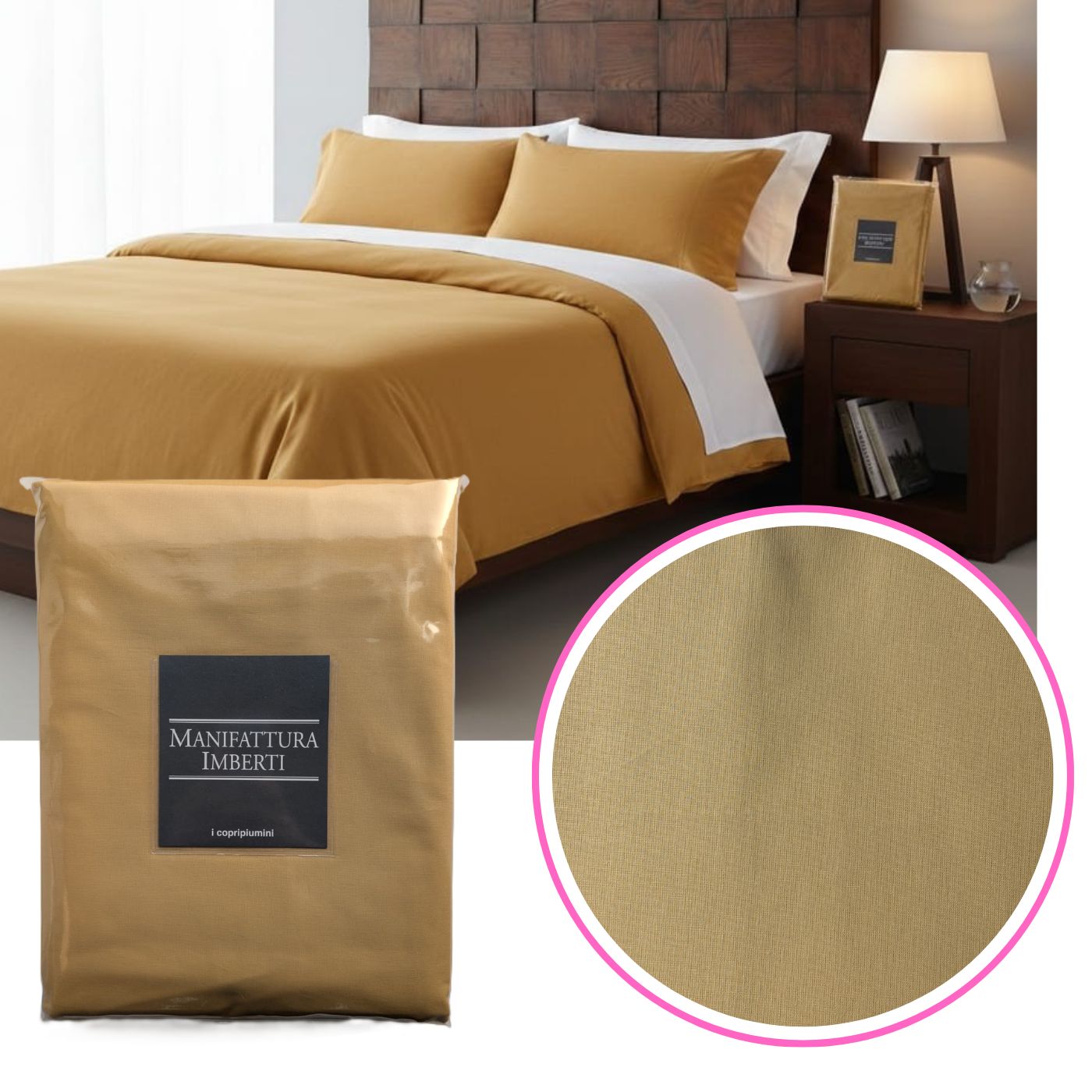 Parure Copripiumino Matrimoniale Tinta Unita "Kolor" - Manifattura Imberti