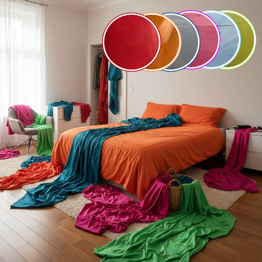 Completo Letto Tinta Unita "Kolor" Cotone Relax - Manifattura Imberti