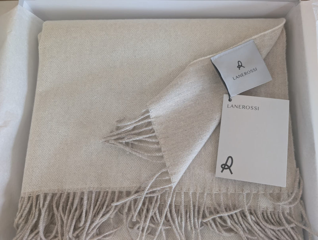 Plaid Lanerossi Iside 130x170 cm - In Pregiata Lana Vergine e Cashmere con Frange