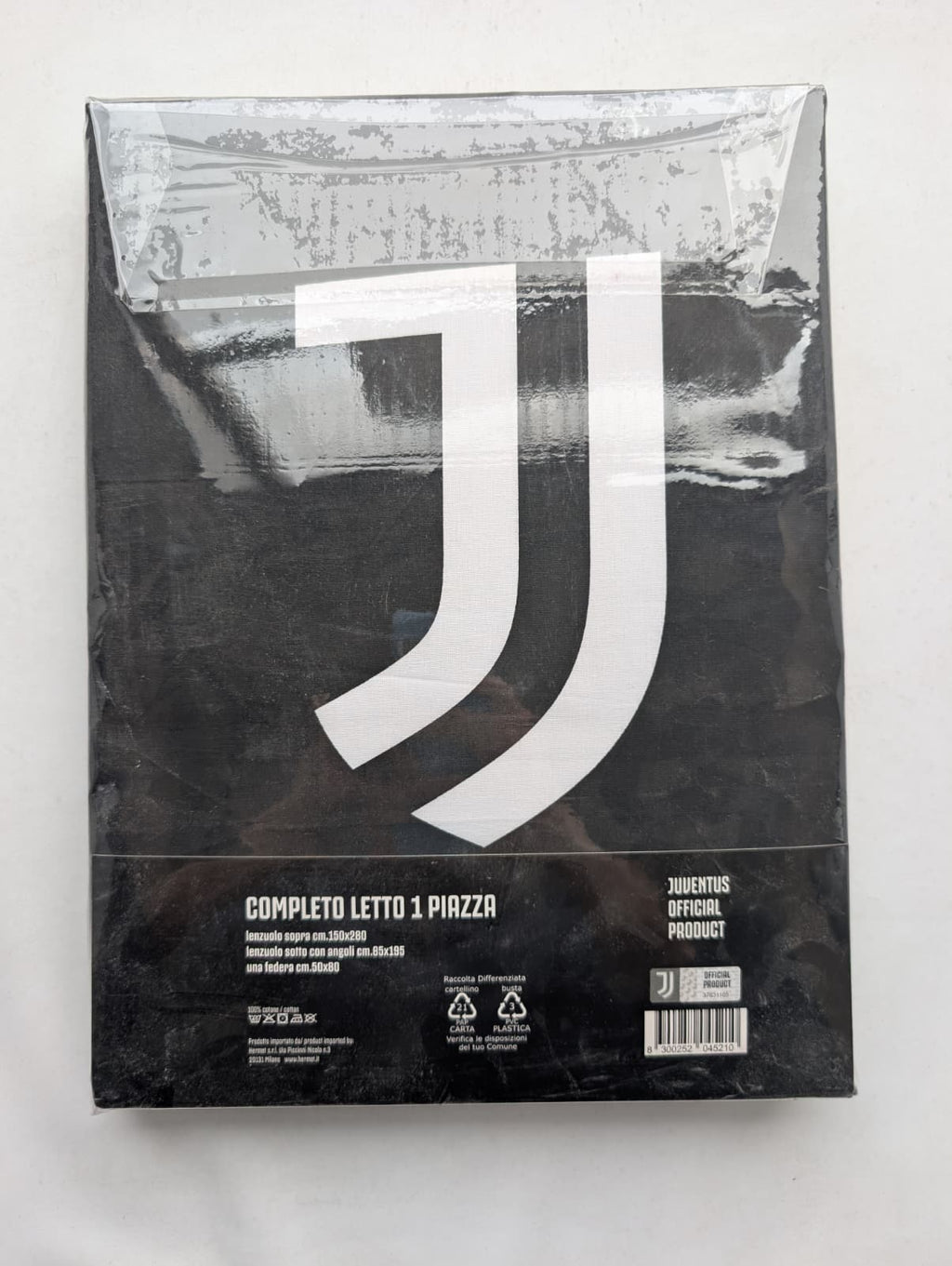 Completo Lenzuola Juventus Official Product - Hermet - Letto Singolo 1 Piazza