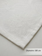 Tovaglia Rotonda 180 cm Melangio Londra - In Pregiata Fiandra Jacquard con 8 Tovaglioli