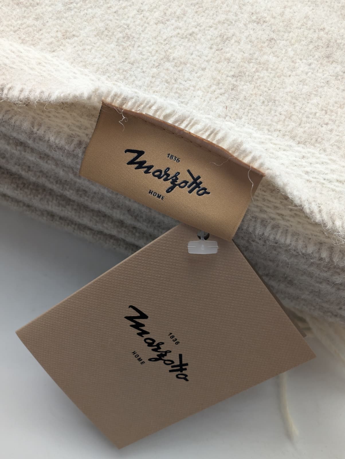 Plaid SOLID NAT in 100% Lana Vergine - 130x170 cm -  Marzotto Home 1836