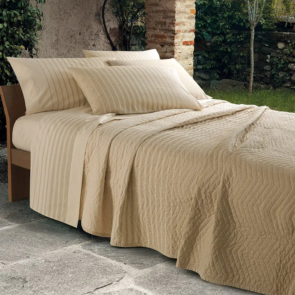 Copriletto Trapuntato Gabel Orizzonte - Collezione Naturae - 100% Cotone Sostenibile