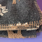 Plaid in Lana Cotta Paradiso Cervo e Stelle Alpine 150x170 cm - Made in Italy