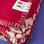 Plaid in Lana Cotta Paradiso Cervo e Stelle Alpine 150x170 cm - Made in Italy