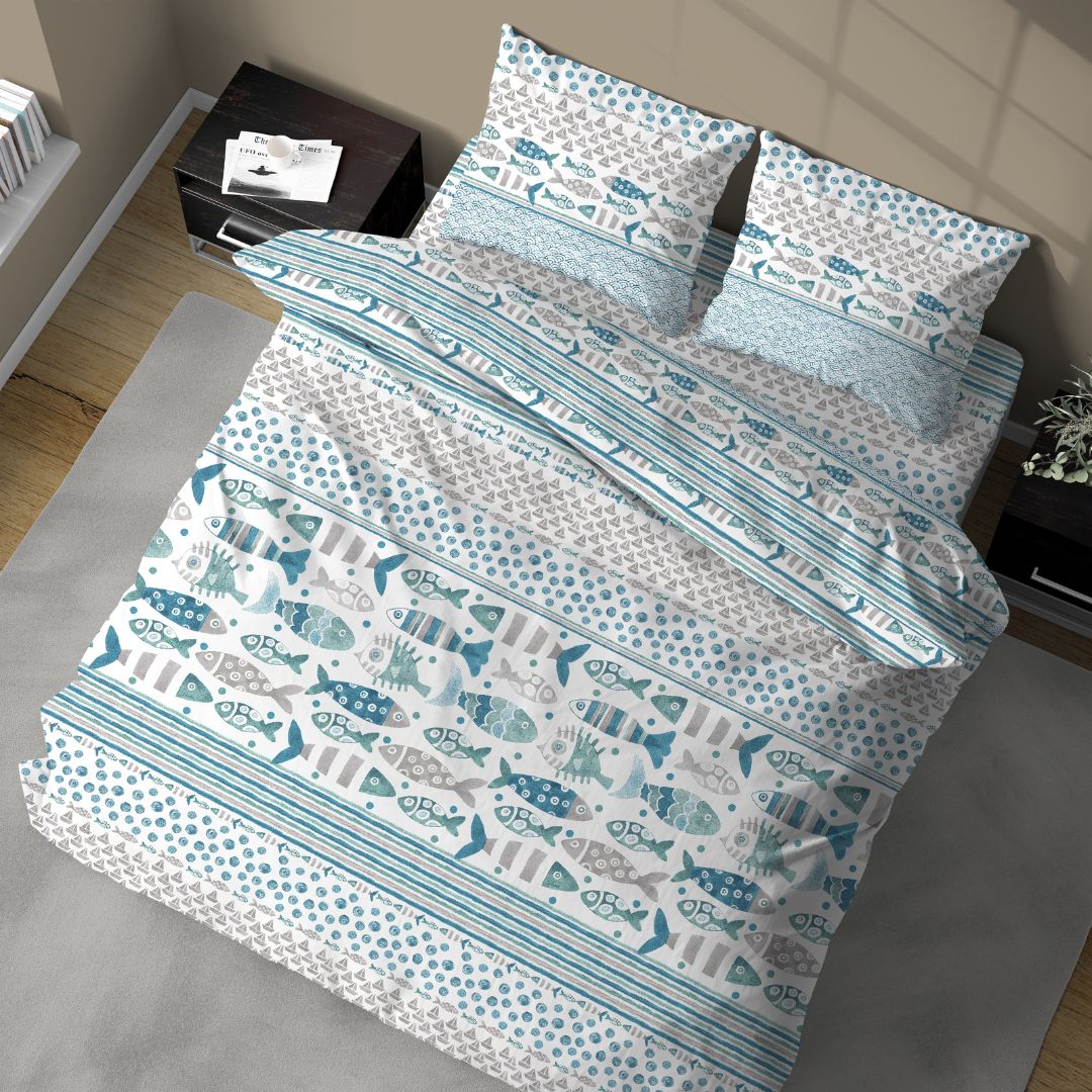 Parure Copripiumino Singolo in Cotone -Linea Quadrifoglio