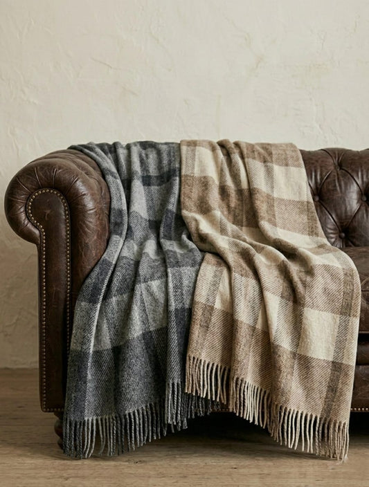 PLAID Lavaredo in 100% Lana Vergine con Frange - 130x170 cm - Marzotto Home
