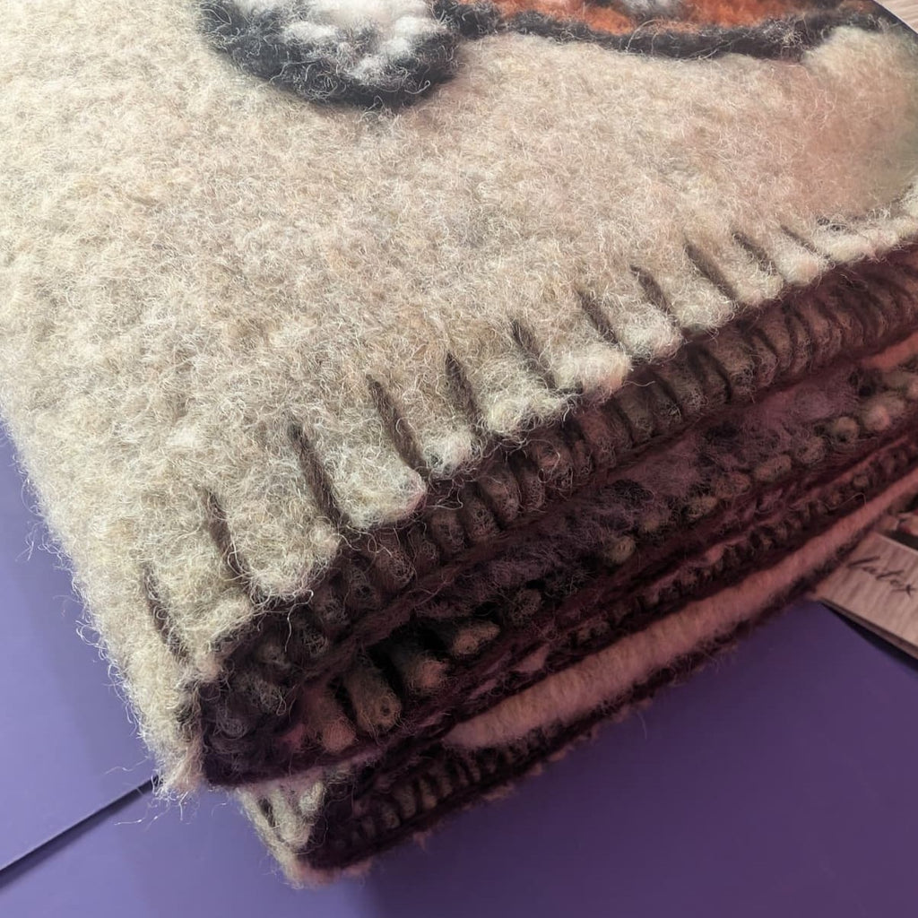 Plaid in Lana Cotta Paradiso Gattini 150x170 cm - Made in Italy