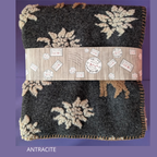 Plaid in Lana Cotta Paradiso Cervo e Stelle Alpine 150x170 cm - Made in Italy
