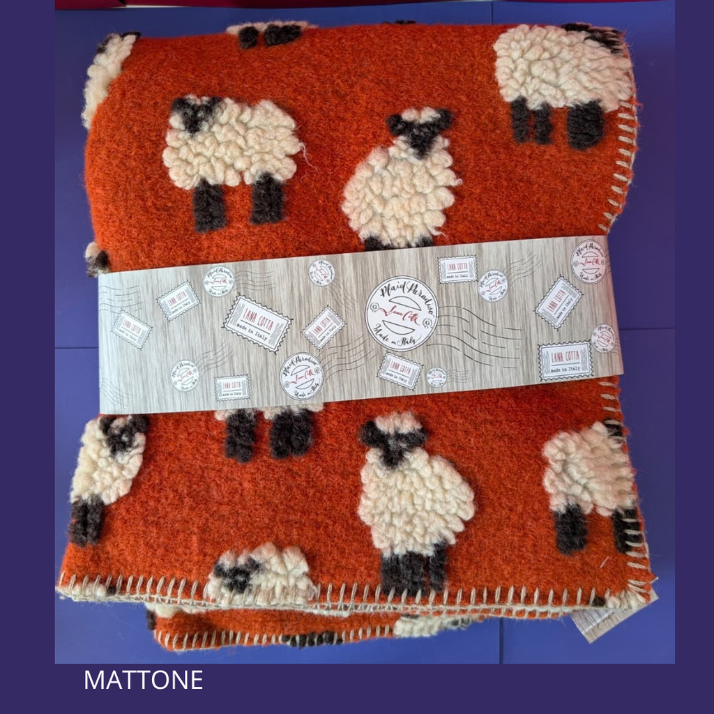Plaid in Lana Cotta Paradiso Pecorelle 150x170 cm - Made in Italy