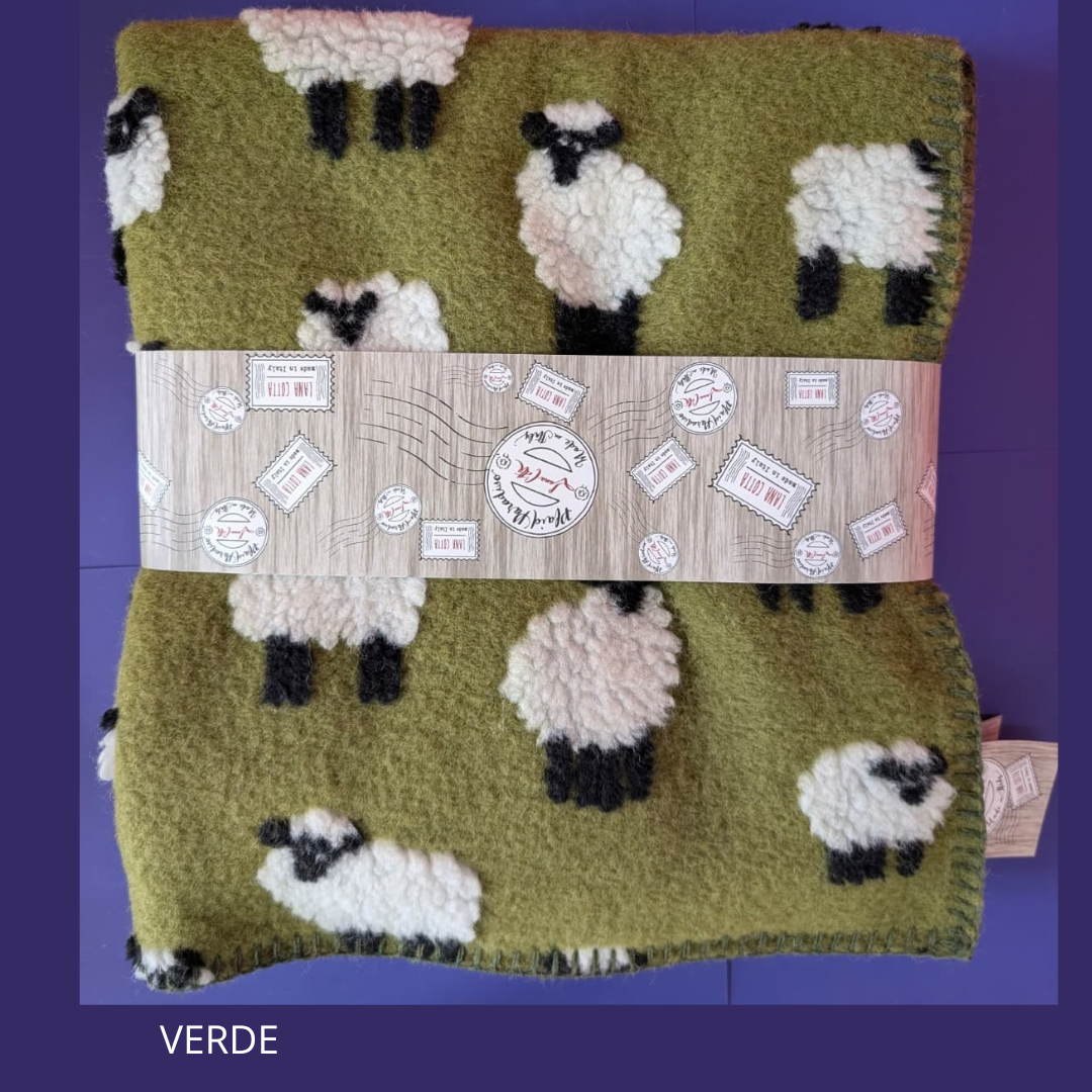 Plaid in Lana Cotta Paradiso Pecorelle 150x170 cm - Made in Italy