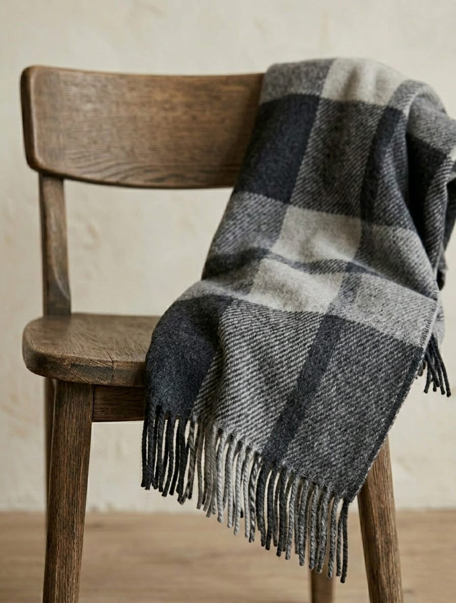 PLAID Lavaredo in 100% Lana Vergine con Frange - 130x170 cm - Marzotto Home