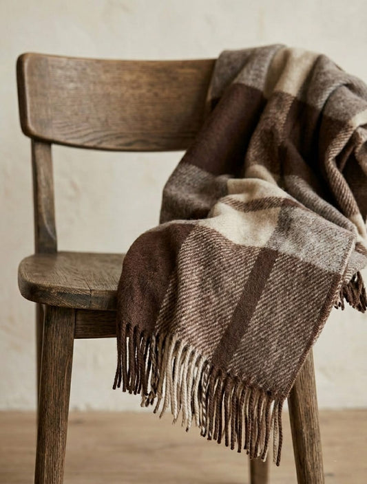 PLAID Lavaredo in 100% Lana Vergine con Frange - 130x170 cm - Marzotto Home