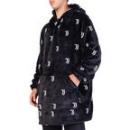 Poncho Juventus – Pile in Poliestere Nero e Bianco - Taglia Unica Adulto