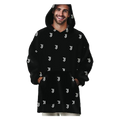 Poncho Juventus – Pile in Poliestere Nero e Bianco - Taglia Unica Adulto