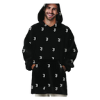 Poncho Juventus – Pile in Poliestere Nero e Bianco - Taglia Unica Adulto