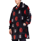 Poncho Milan – Pile in Poliestere Rosso e Nero - Taglia Unica Adulto