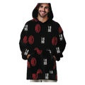 Poncho Milan – Pile in Poliestere Rosso e Nero - Taglia Unica Adulto