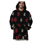 Poncho Milan – Pile in Poliestere Rosso e Nero - Taglia Unica Adulto
