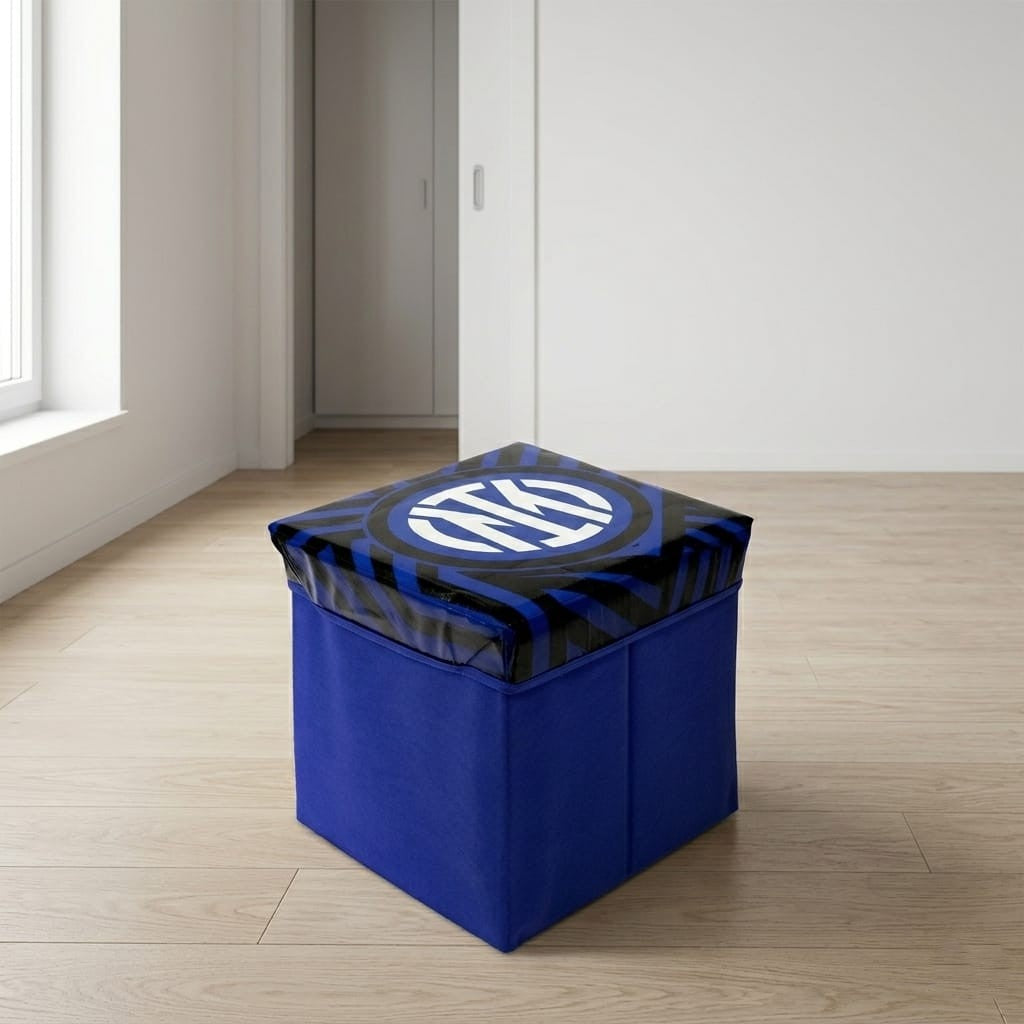 Pouf Contenitore Inter Official Product - Pieghevole e Salvaspazio