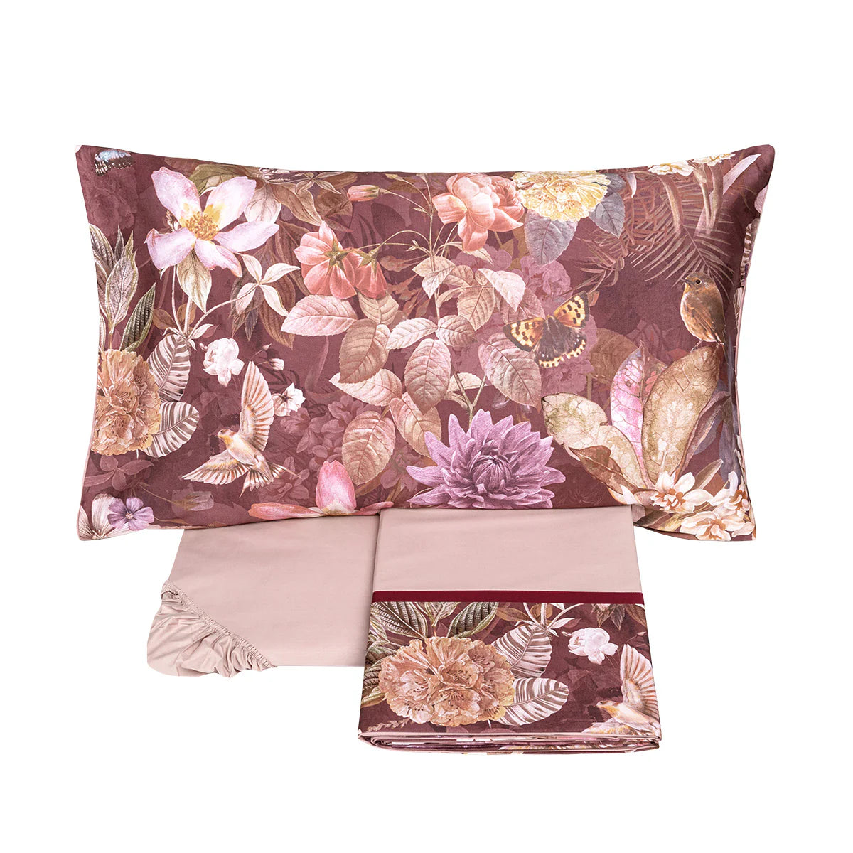 Completo Lenzuola Fazzini Protea - Raso di Puro Cotone 300 TC Matrimoniale