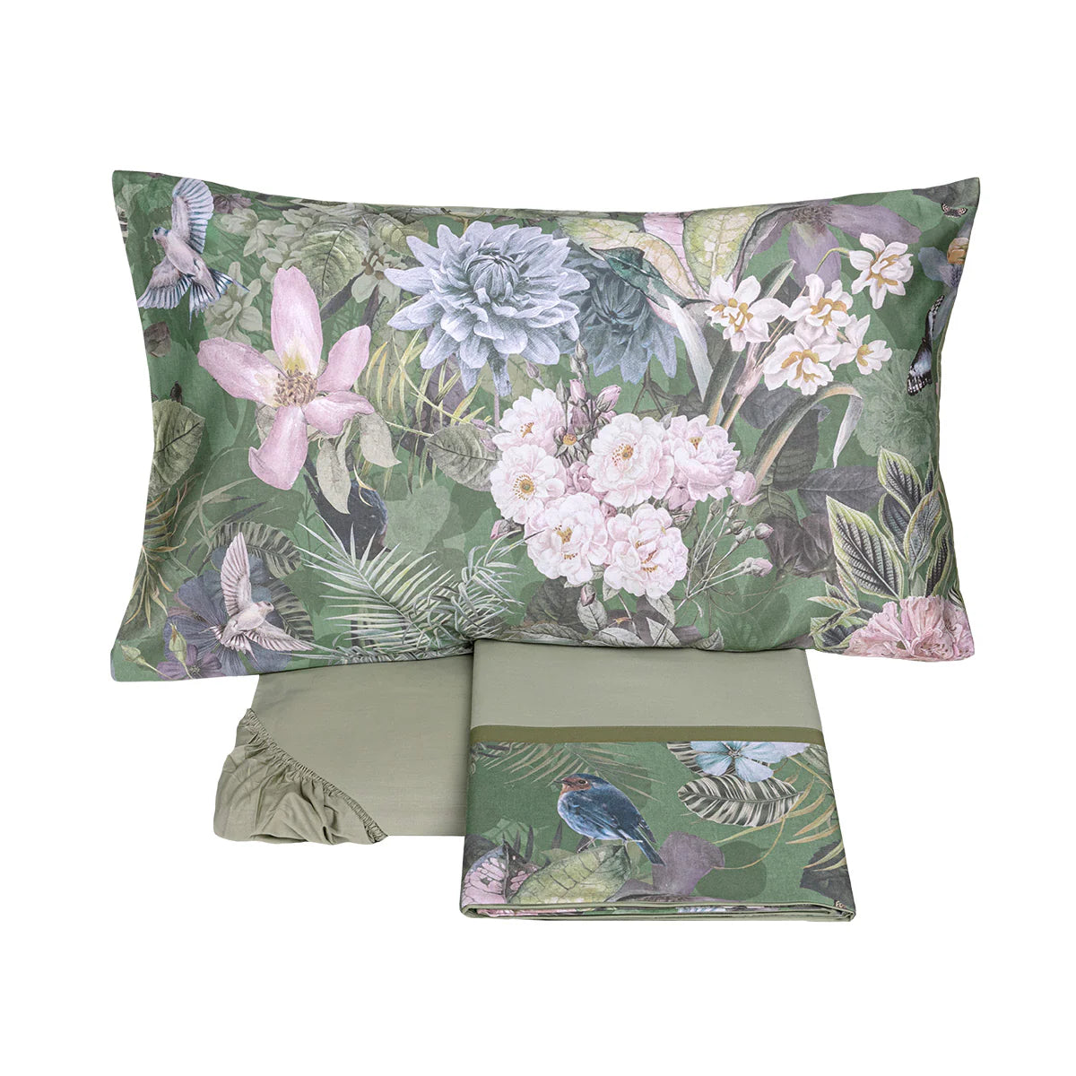 Completo Lenzuola Fazzini Protea - Raso di Puro Cotone 300 TC Matrimoniale