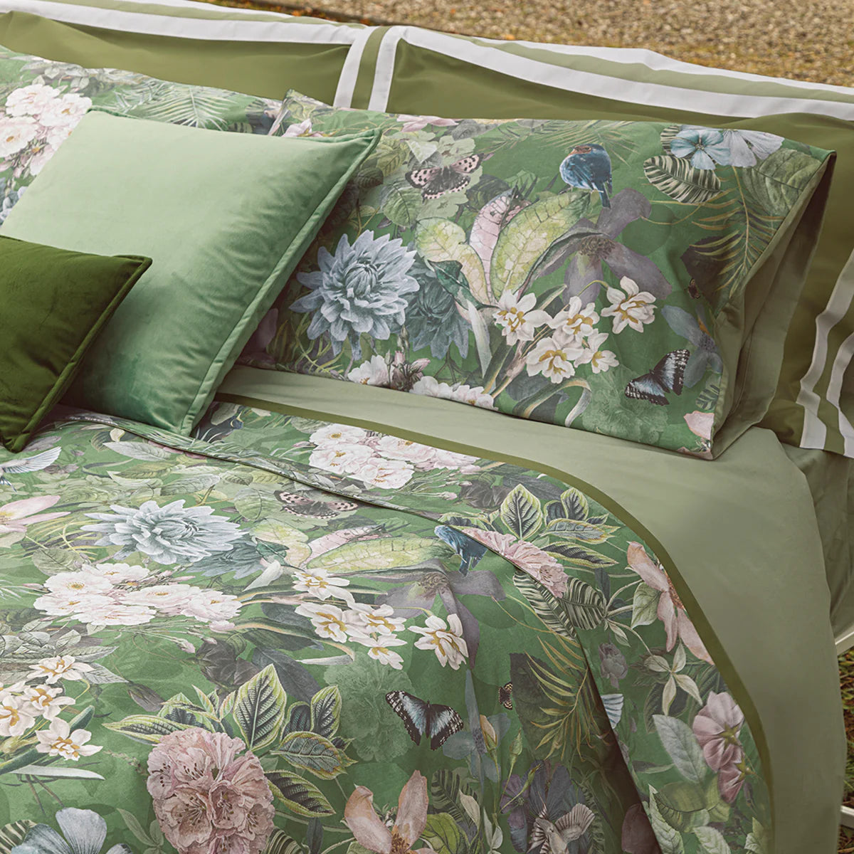 Completo Lenzuola Fazzini Protea - Raso di Puro Cotone 300 TC Matrimoniale