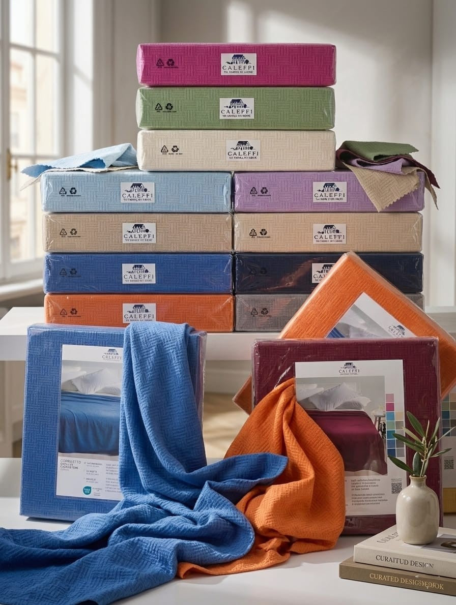 Copriletto Estivo Caleffi "Rodeo" in Cotone Panama - Tinta Unita