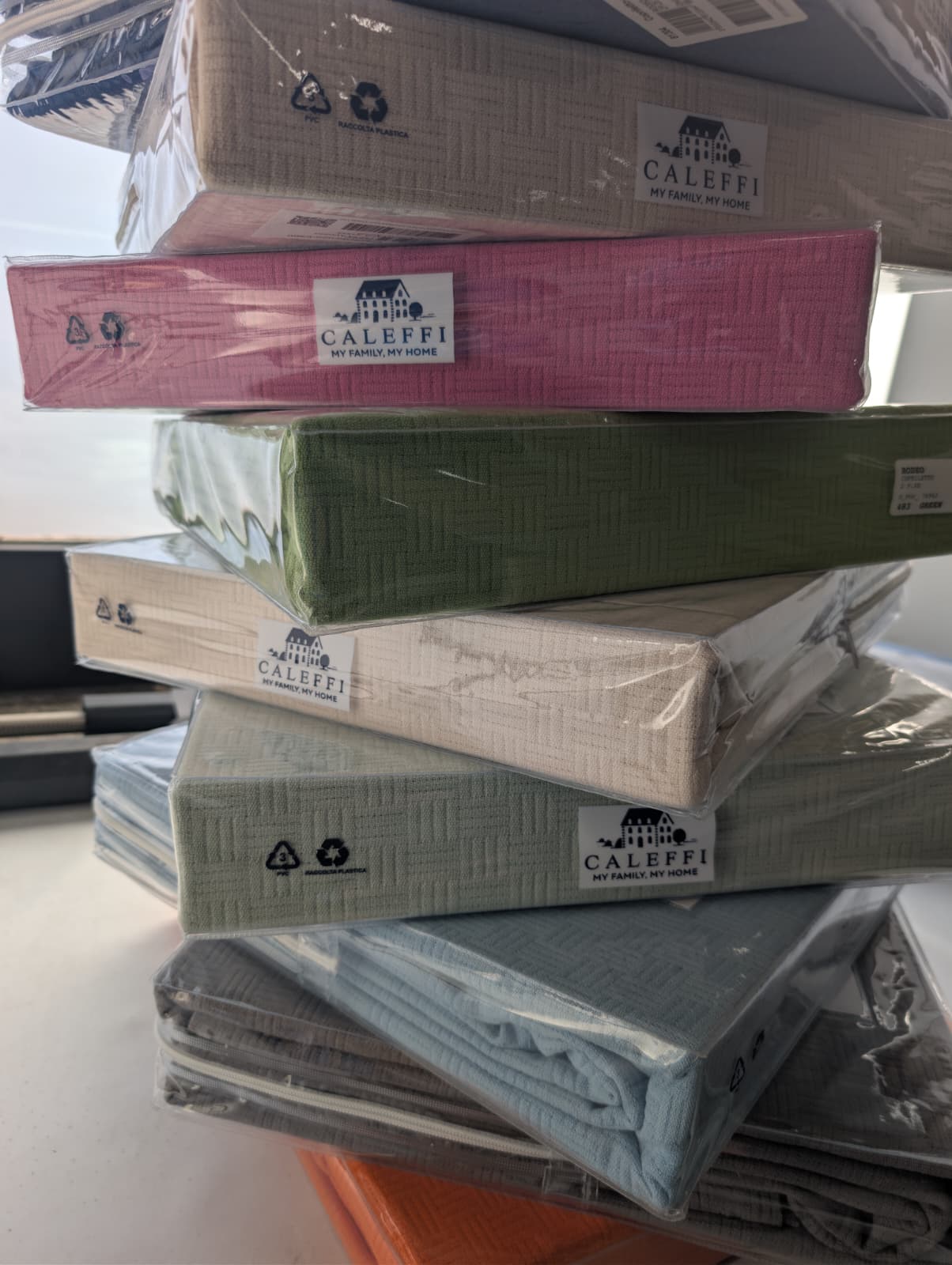 Copriletto Estivo Caleffi "Rodeo" in Cotone Panama - Tinta Unita