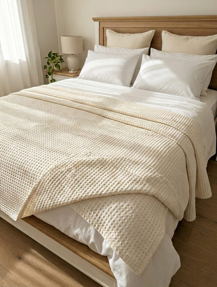 EasyHome Copriletto Matrimoniale "Rousse" - 260x260 cm in 100% Puro Cotone