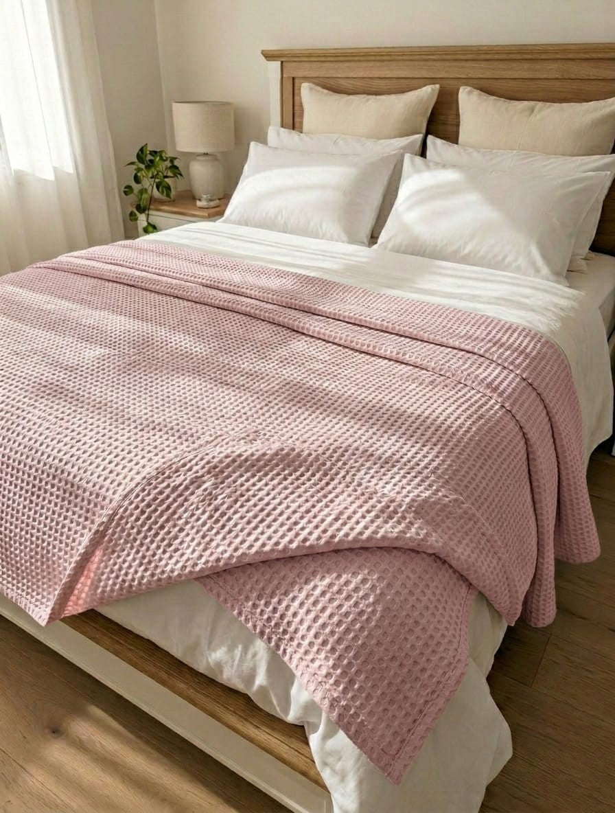 EasyHome Copriletto Matrimoniale "Rousse" - 260x260 cm in 100% Puro Cotone