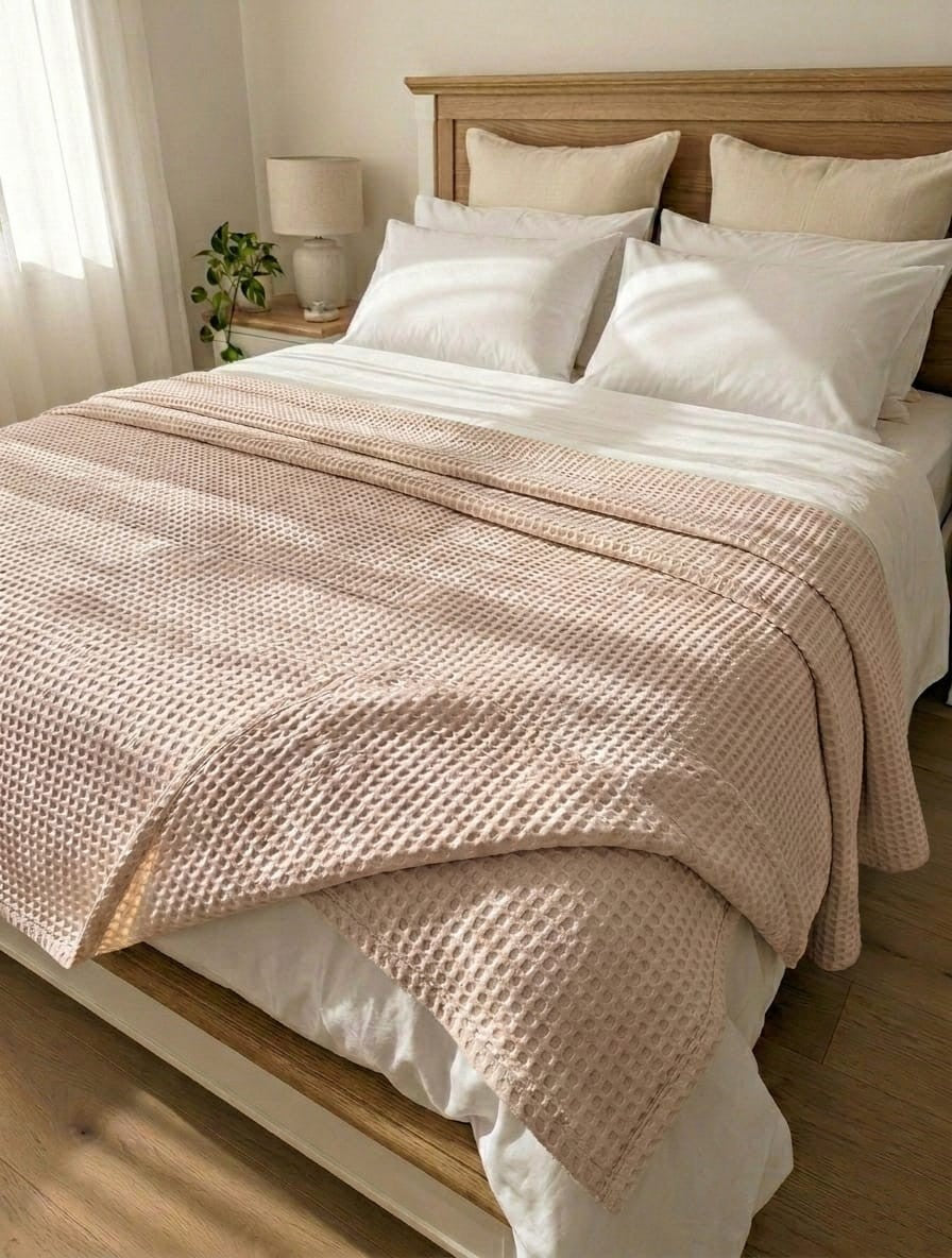 EasyHome Copriletto Matrimoniale "Rousse" - 260x260 cm in 100% Puro Cotone