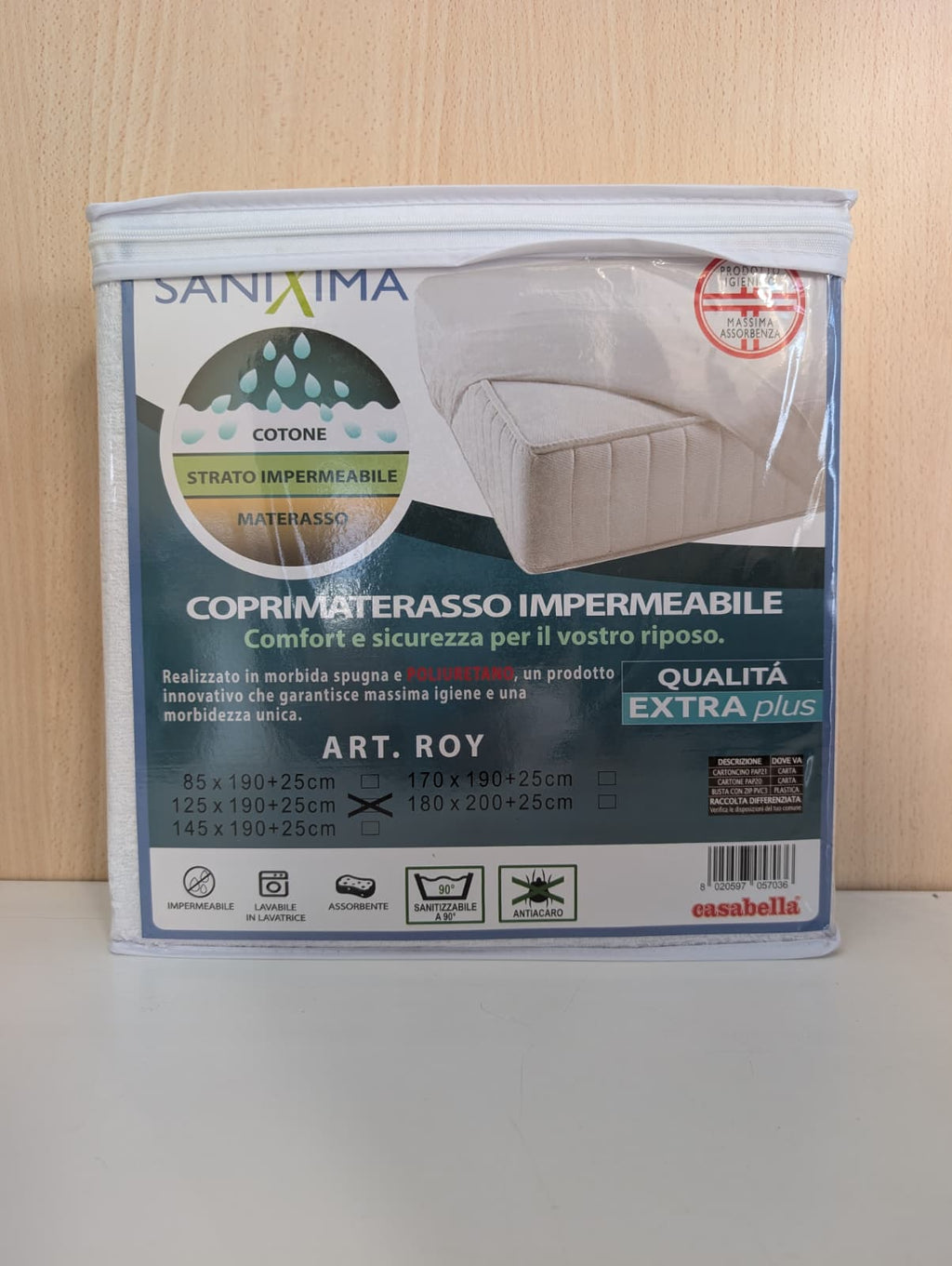 Coprimaterasso Impermeabile Roy Sanixima - Spugna e Poliuretano - Igienizzabile a 90°