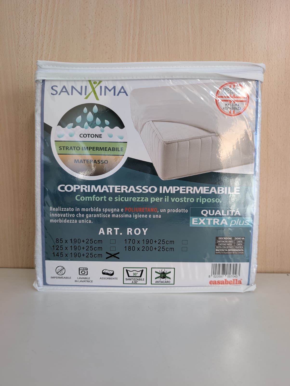 Coprimaterasso Impermeabile Roy Sanixima - Spugna e Poliuretano - Igienizzabile a 90°